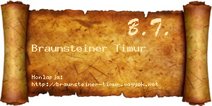 Braunsteiner Timur névjegykártya